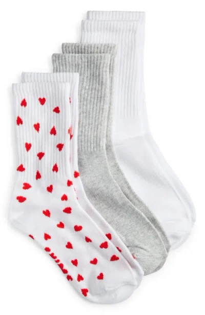 Skims 3-pack Sport Socks In Ruby Heart Multi