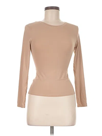 Pre-owned Skims 3/4 Sleeve T-shirt In Brown