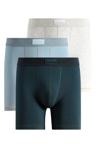 Skims 3-pack Assorted Boxer Briefs In Green