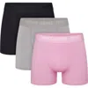 Skims Assorted 3-pack 3-inch Stretch Modal Boxer Briefs In Bubblegum Mirror Multi