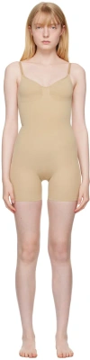 Skims Womens Clay Seamless Sculpt Slim-fit Stretch-woven Bodysuit In Clay