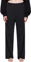 Skims Black Boyfriend Loose Lounge Pants In Soot
