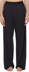 Skims Black Boyfriend Loose Lounge Pants In Onyx