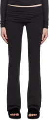 Skims Black Cotton Jersey Foldover Lounge Pants