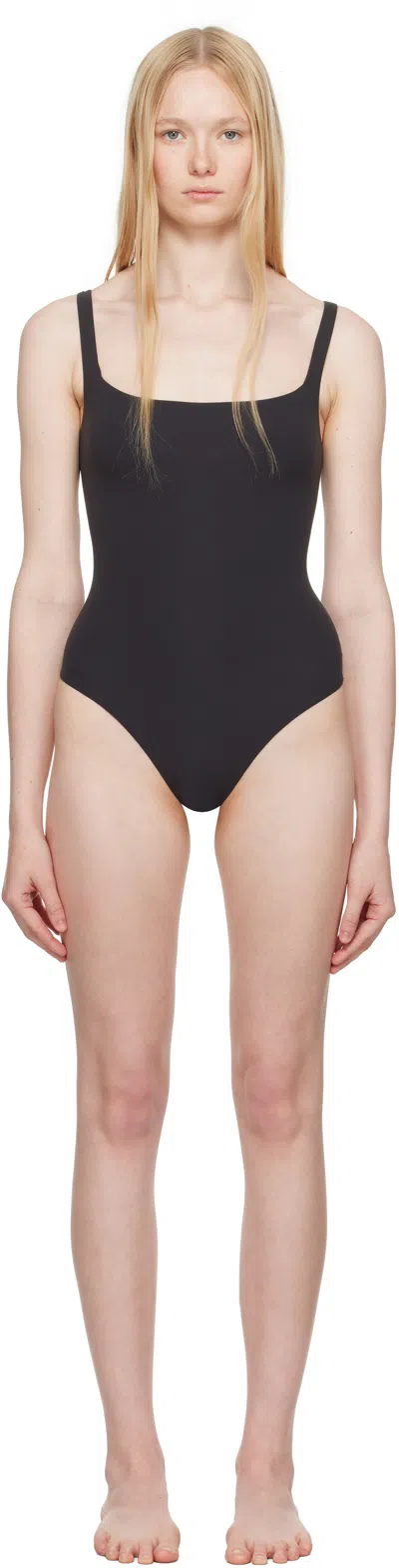Skims Black Fits Everybody Square Neck Bodysuit