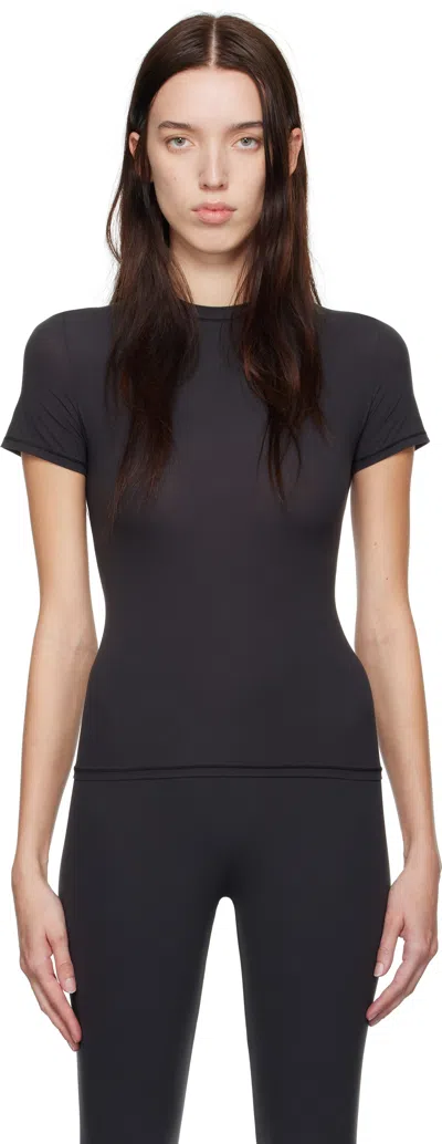 Skims Black Fits Everybody T-shirt In Onyx