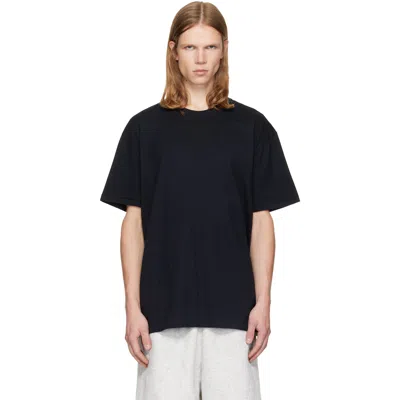 Skims Black Heavyweight Cotton Relaxed T-shirt In Obsidian