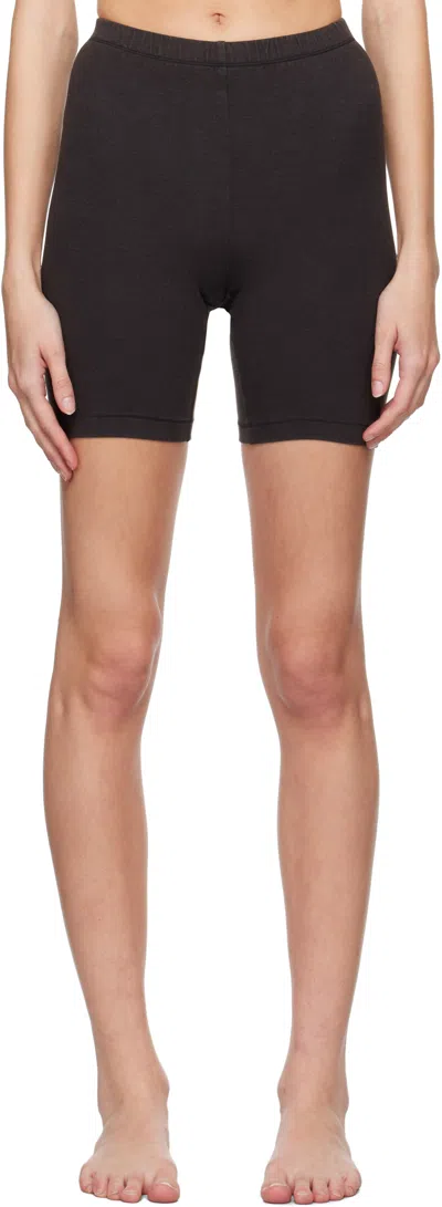 Skims Black Outdoor Bike Shorts In Washed Onyx