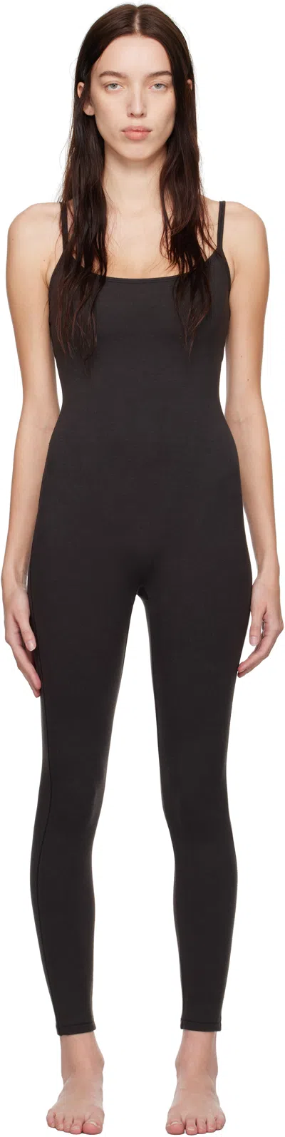 Skims Black Outdoor Cami Jumpsuit In Washed Onyx