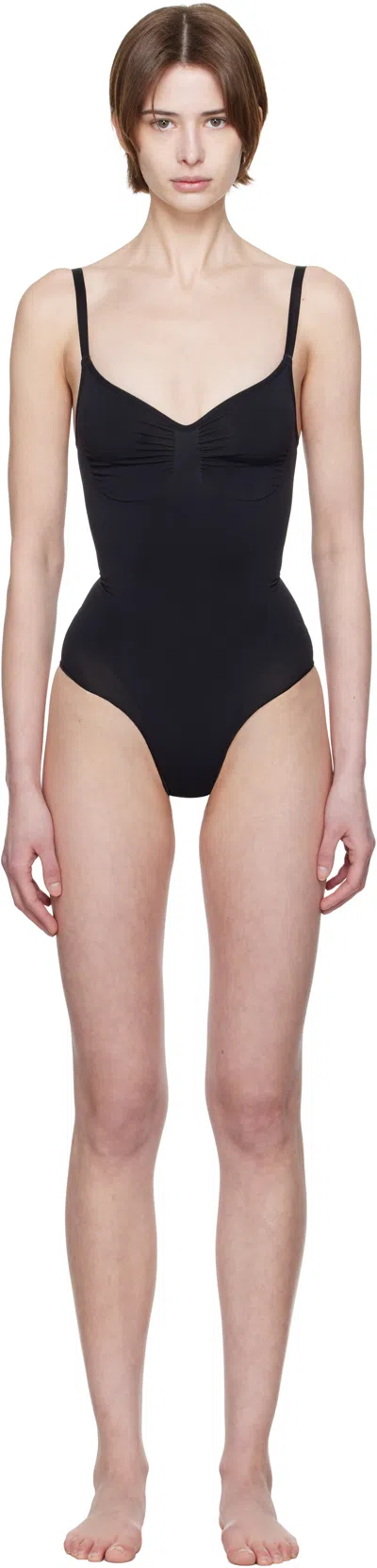 SKIMS BLACK SEAMLESS SCULPT BRIEF BODYSUIT