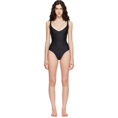 Skims Black  Body Unlined Plunge Thong Bodysuit