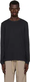 Skims Black ' Cotton' Classic Long Sleeve T-shirt In Onyx