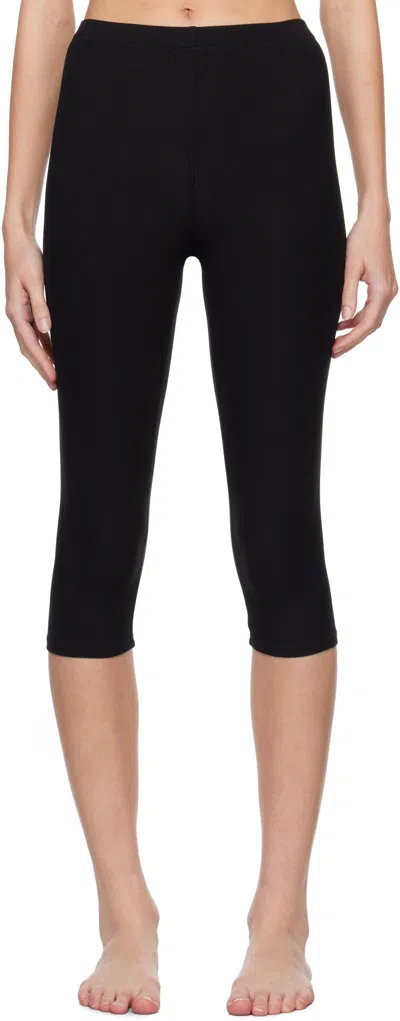 Skims Black Soft Lounge Capri Leggings In Onyx