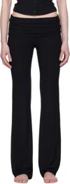 Skims Black Soft Lounge Foldover Lounge Pants In Onyx