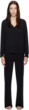 Skims Black Soft Lounge Pyjama Set In Onyx