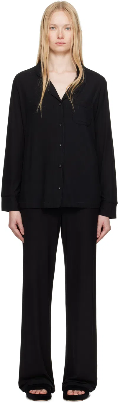 Skims Black Soft Lounge Sleep Pyjama Set