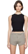 Skims Black Soft Lounge V Neck Tank Top In Onyx