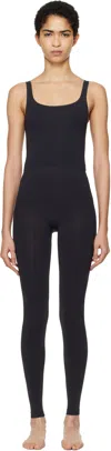 Skims Black Soft Smoothing Seamless Cat Jumpsuit In Eclipse