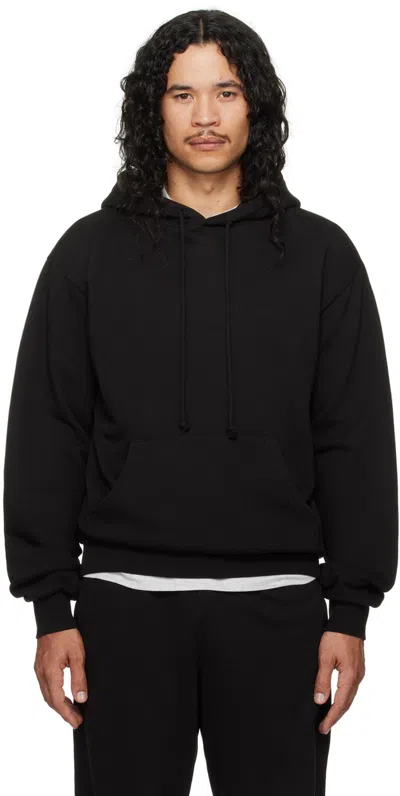 Skims Black Terry Classic Hoodie In Washed Obsidian