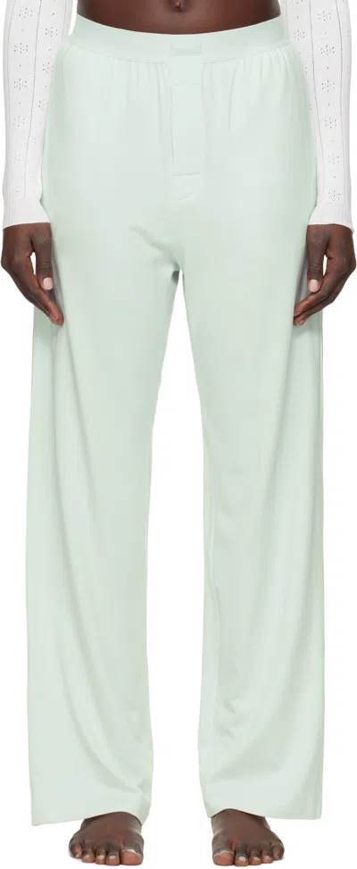 Skims Blue Boyfriend Loose Lounge Trousers In Frost