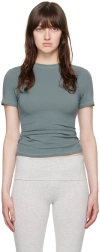 Skims Blue Cotton Jersey T-shirt In Kyanite