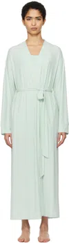 Skims Blue Soft Lounge Long Robe In Frost