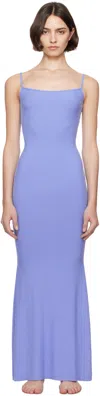 Skims Blue Soft Lounge Long Slip Dress In Cielo