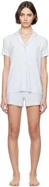 Skims Blue Soft Lounge Short Sleep Pyjama Set In Blue Quartz