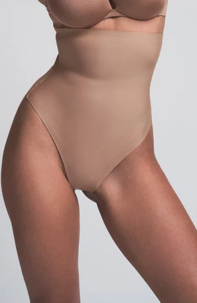 Skims Body Core Sculpt High Waist Thong In Pink