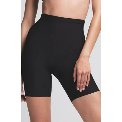 Skims Body Core Sculpt Mid Rise Shorts In Black
