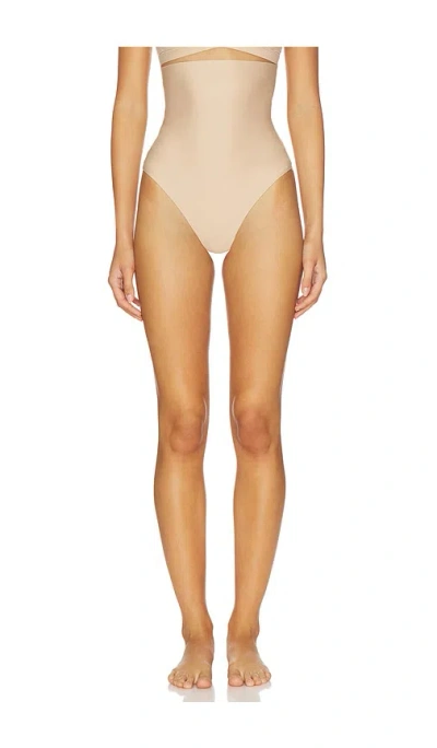 Skims Body High Waisted Thong In Brown