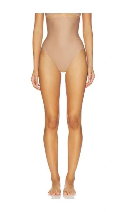Skims Body High Waisted Thong In Brown