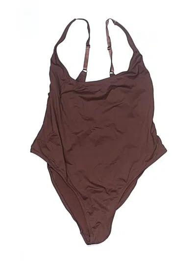 Pre-owned Skims Bodysuit In Brown