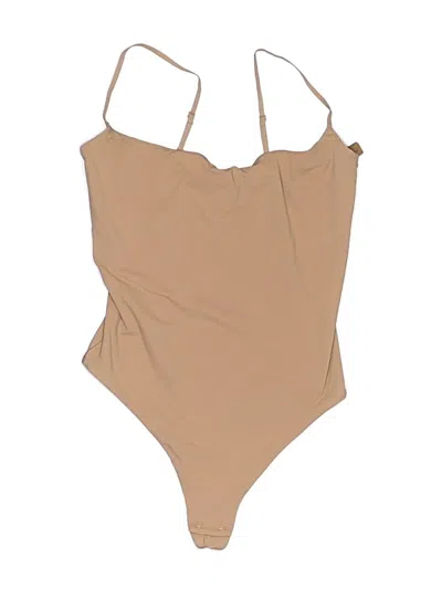 Pre-owned Skims Bodysuit In Tan