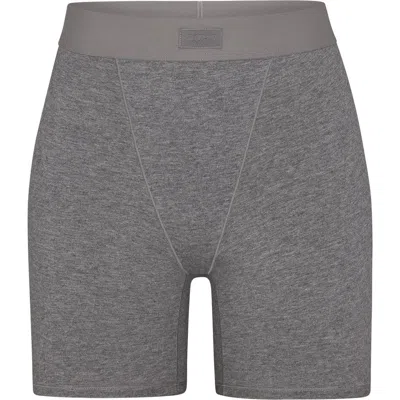 Skims Boyfriend Boxers In Dark Heather Grey