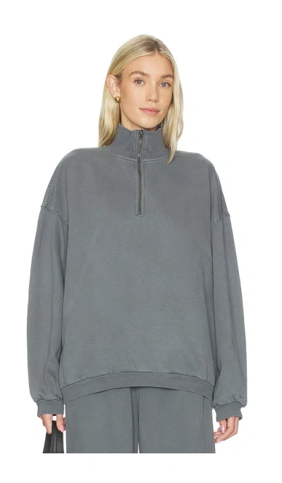Skims Boyfriend Fleece Slouchy Turtleneck Pullover In Blue