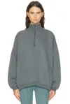 Skims Boyfriend Fleece Slouchy Turtleneck Pullover Sweatshirt In Gray