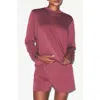 Skims Boyfriend Long Sleeve T-shirt In Burgundy