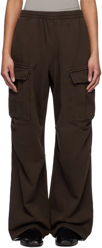 Skims Brown Boyfriend Fleece Cargo Lounge Pants In Espresso
