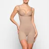 Skims Ultimate Body Push-up Enhancing Padded Midthigh Bodysuit In Grey