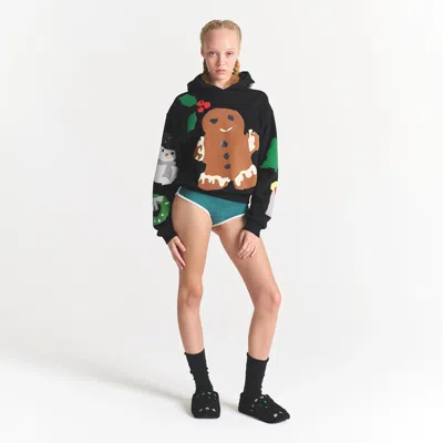 Skims Fleece Hoodie In Black