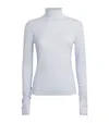 Skims Cashmere Sheer Rollneck Top In Blue