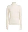 Skims Cashmere Sheer Rollneck Top In White
