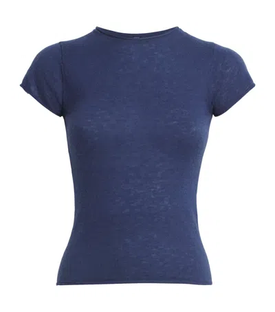 Skims Cashmere T-shirt In Blue