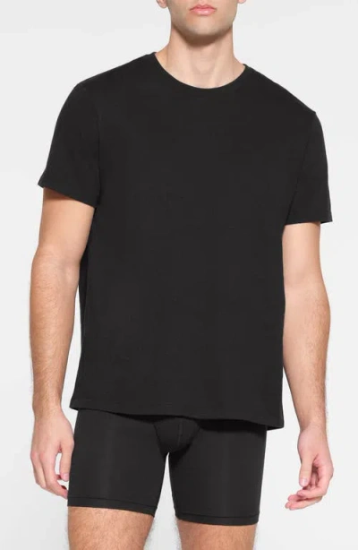 Skims Black  Cotton Classic T-shirt In Onyx