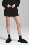 Skims Black Cotton Fleece Classic Shorts In Onyx
