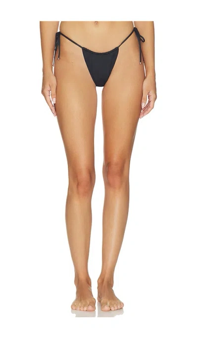 Skims Classic Swim Medallion Tie Side Bikini Bottom In Black