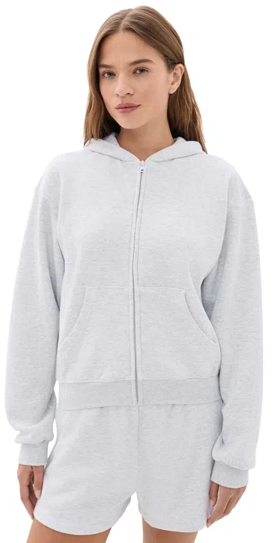 Skims Classic Zip Up Hoodie Light Heather Grey