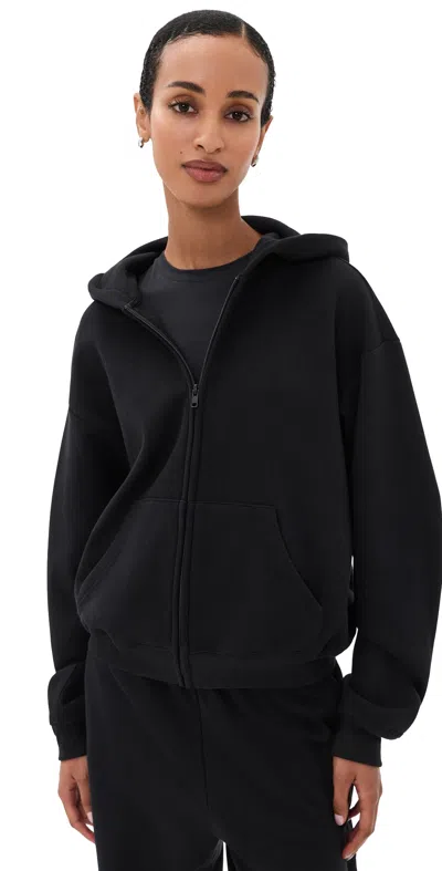 Skims Classic Zip Up Hoodie Onyx