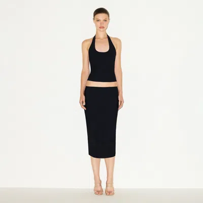Skims Halterneck Stretch-modal Top In Black